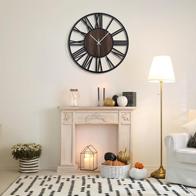 Large Wall Clock for Living Room Decor, 20 Inch Non Ticking Silent, Battery - Image 6