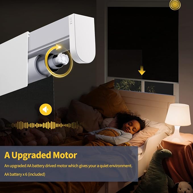 Motorized Smart Blinds With Remote, Grasscloth Fabric Roller Shades With - Image 3