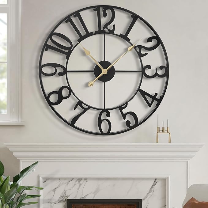 LEIKE Large Wall Clock, 18.5" Silent Non-Ticking, Battery Operated, Decorative by LEIKEWALLCLOCK