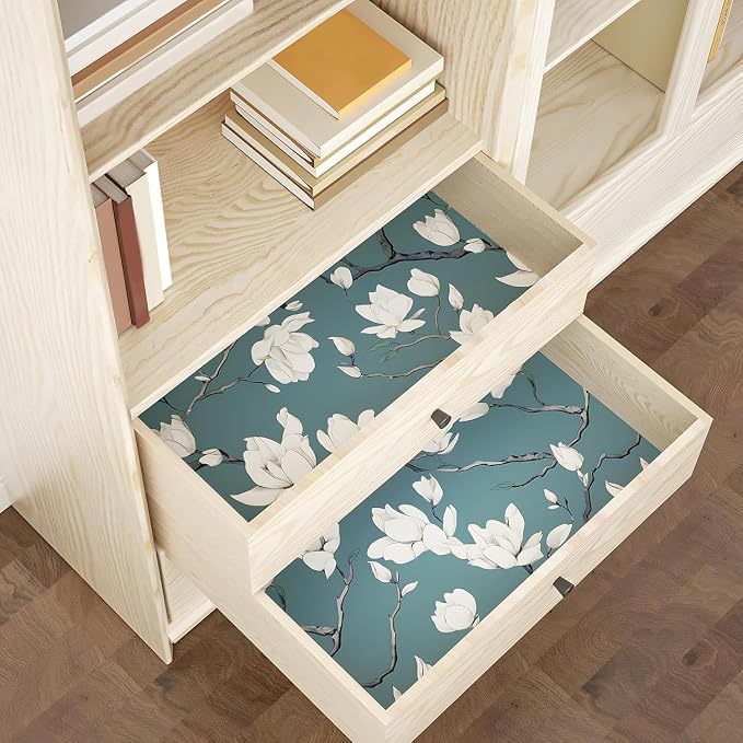 Laatse Blue and White Wallpaper Peel and Stick Vintage Floral Contact Paper - Image 3