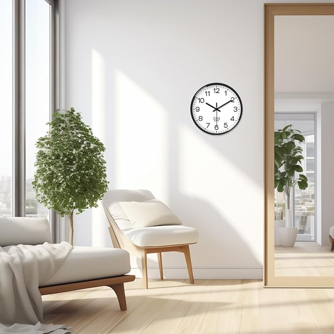 XNM Small Wall Clock Modern Wall Clocks Battery Operated 10 Inch Silent Non - Image 4