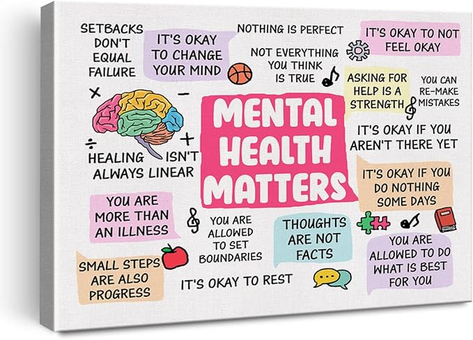 Hijie Therapy Office Mental Health Poster Canvas Wall Art by Hijie