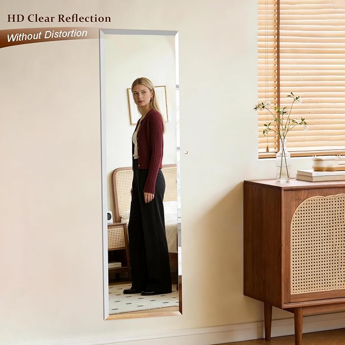 Frameless Mirror Full Length 65”x24”| Wall Mount Mirror Full Length Beveled - Image 5