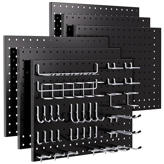INCLY 90PCS Pegboard Wall Organizer, 6 Pack Metal Peg Board Panels by INCLY