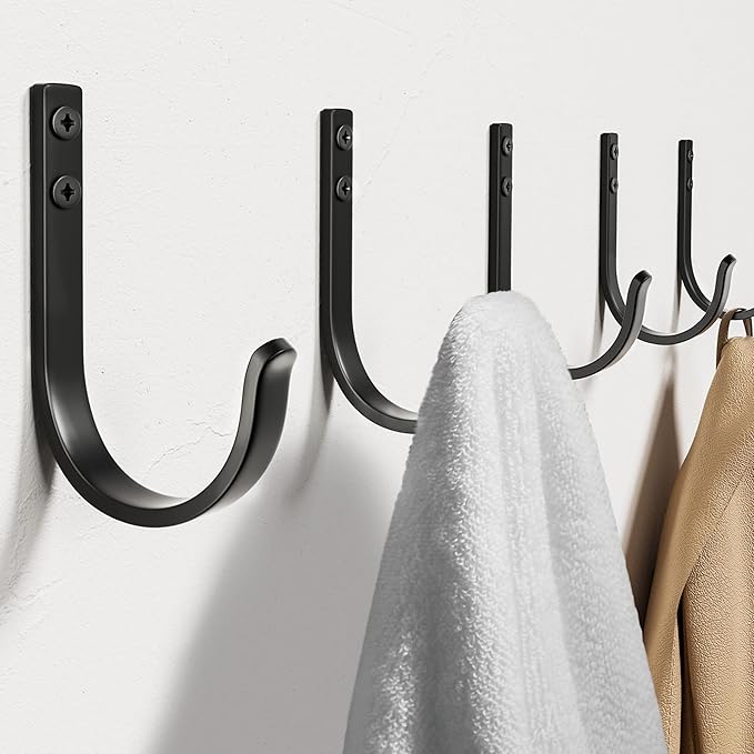20-Pack Wall Hooks for Hanging Towel/Coat - 22LB Screw in Metal Hanger Wall - Image 2