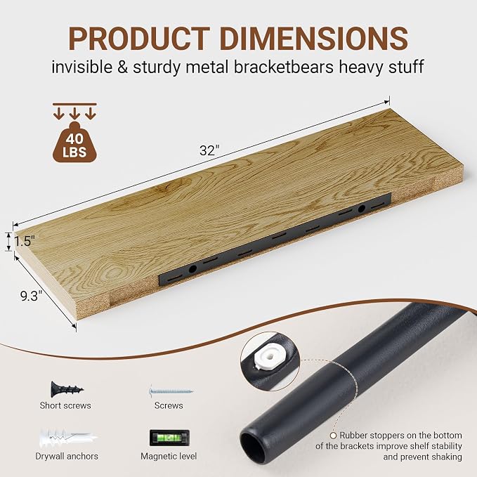 Heimlove 32 Inch Floating Shelves - Image 3