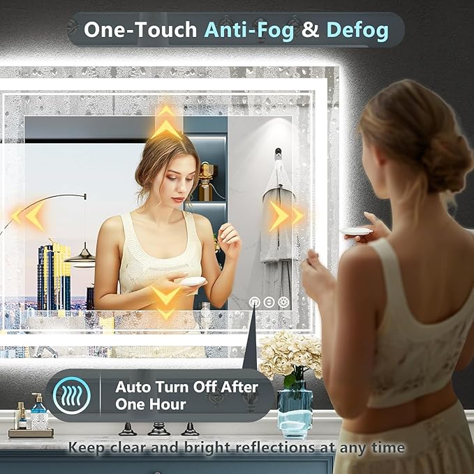 32x36 LED Bathroom Mirror with Lights, Backlit and Front Lit, Anti-Fog Lighted - Image 5