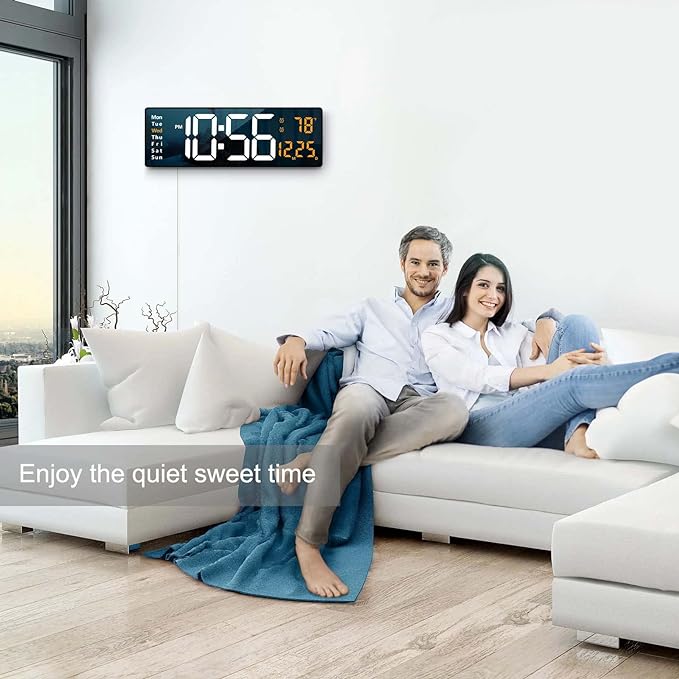 Digital Wall Clock Large Display, 16.2 Inch, LED Digital Clock - Image 6
