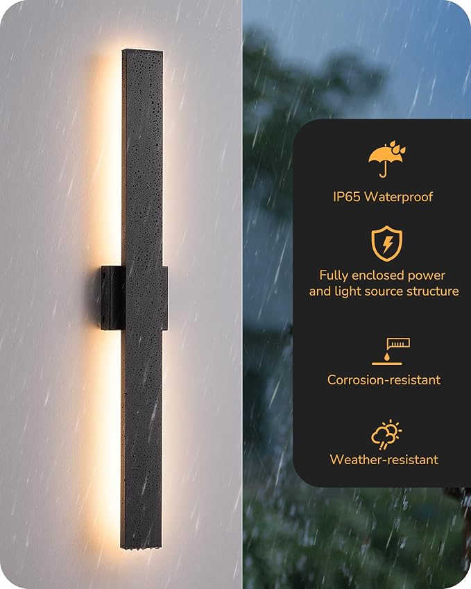 EDISHINE 31.5" LED Outdoor Wall Lights, 3CCT & 10%-100% Dimmable, IP65 - Image 7