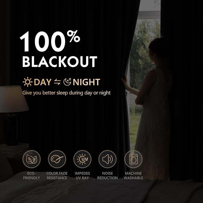 FMFUNCTEX 100% Blackout Curtains - Image 3