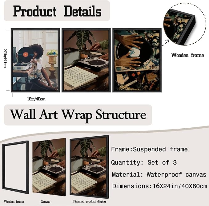 Black Girl Wall Art Decor Modern Black Woman Painting Prints - Image 2