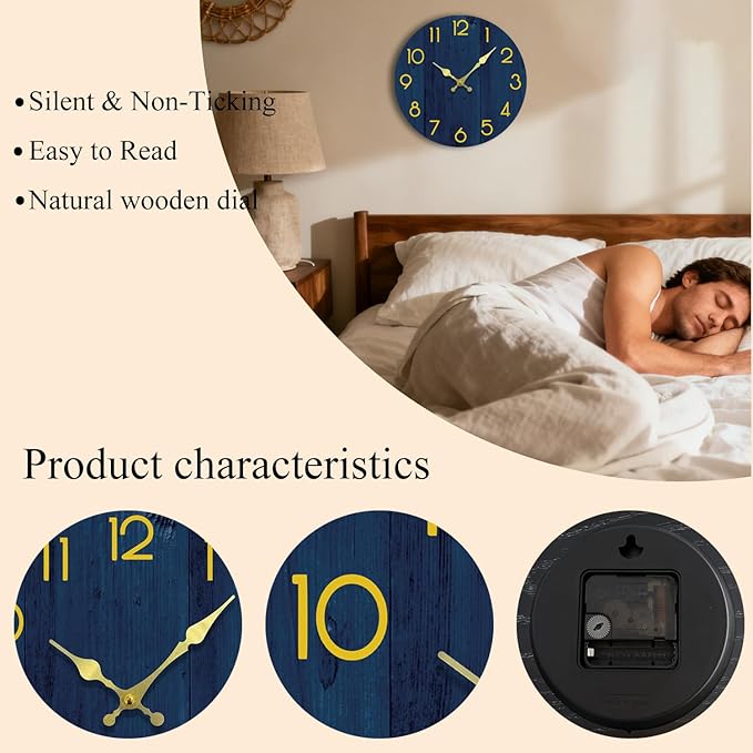 Wall Clock, Modern Wall Clocks Battery Operated, Silent Non Ticking Clock - Image 2