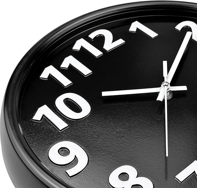 Plumeet 12'' Wall Clock, Battery Operated Wall Clocks Silent Non-Ticking Quartz - Image 2