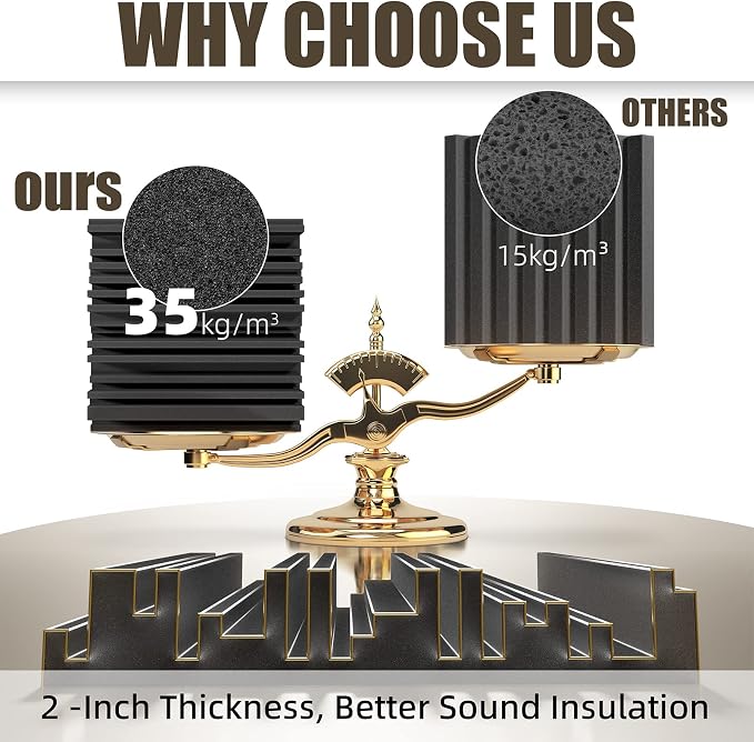 Upgrade 24 pack Self-adhesive Sound Proof Foam Panels, Decorative Soundproof - Image 3