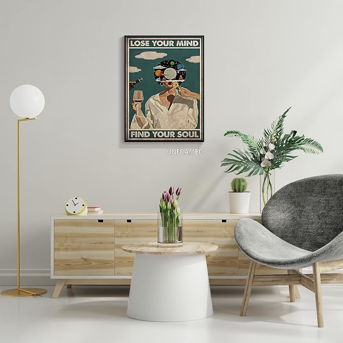 YuzhongART Vintage Lose Your Mind Find Your Soul Poster Mental Health Quote - Image 6
