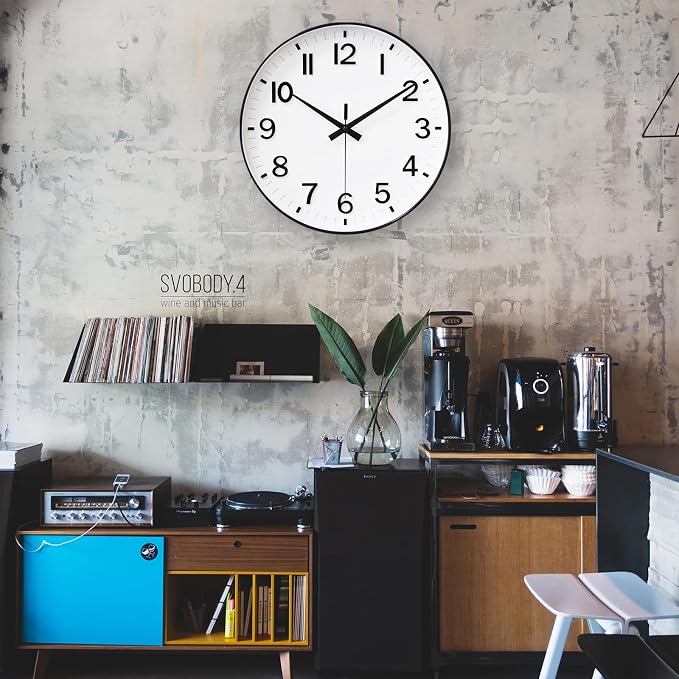 HZDHCLH White Analog Wall Clocks Battery Operated, 12 inch Silent Non Ticking - Image 4