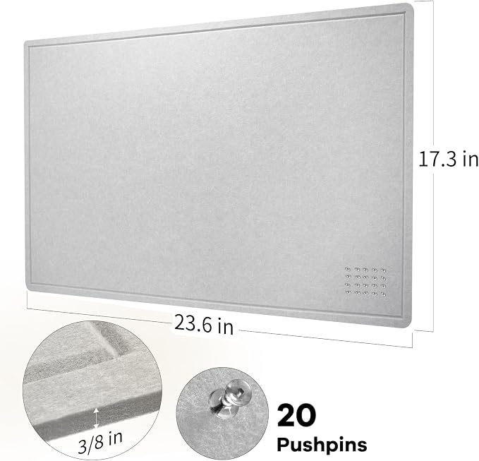 Lightomorrow Bulletin Board, 24 x 18 inches Felt Board Decorative Pin Board - Image 5