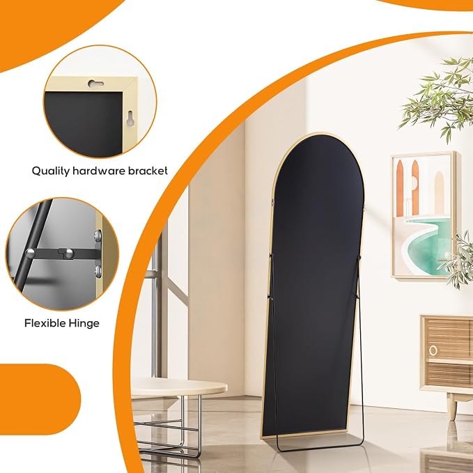 Arched Mirror Full Length, Upgraded 16"x59" Body Wall Mirrors - Image 5