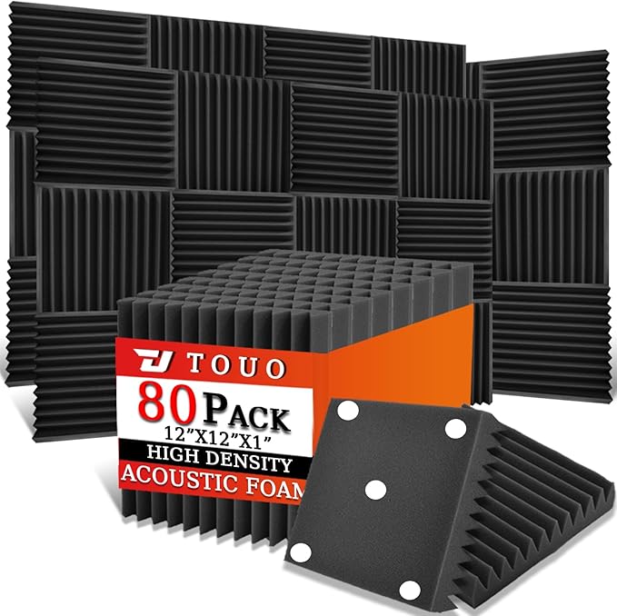 80 Pack Acoustic Panels – Sound Proof Foam Panels by TOUO