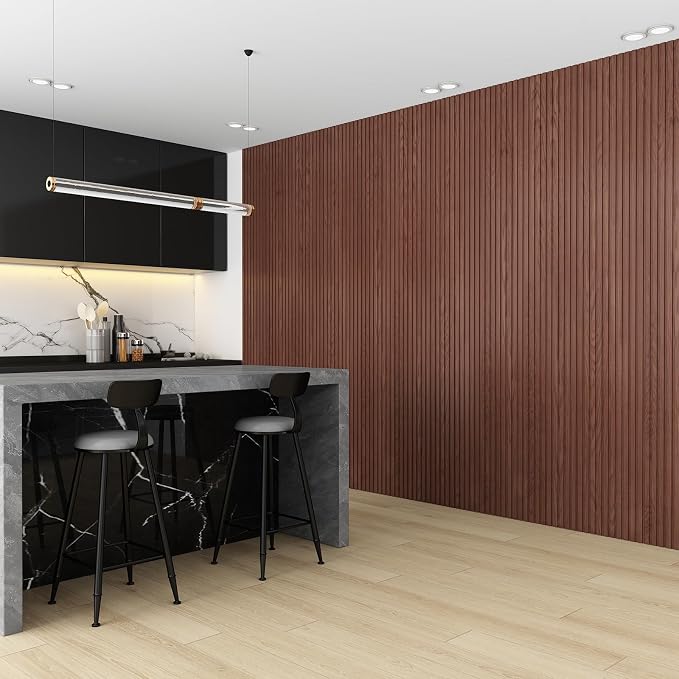 8-Pack WPC Wall Panels 118’’ x 6.3’’ 3D Slat Wall Panel Acoustic Wall Paneling - Image 4