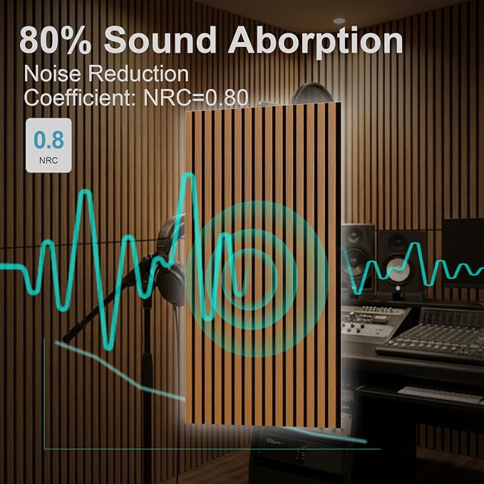 Wood Slat Acoustic Wall Panels-3D Fluted Sound Absorbing Panel - Image 5