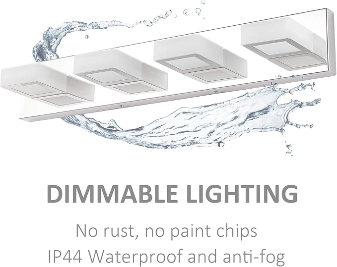 Ralbay Dimmable Bathroom Lights Modern 4 Lights Vanity Lights Fixtures Acrylic - Image 7