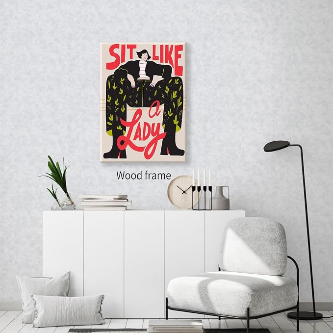 Funky Feminist Wall Art Vintage Trendy Equal Rights Canvas Poster 24x36 inch - Image 7