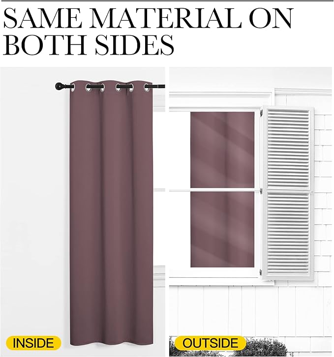 NICETOWN Dry Rose Room Darkening Curtains - Image 6
