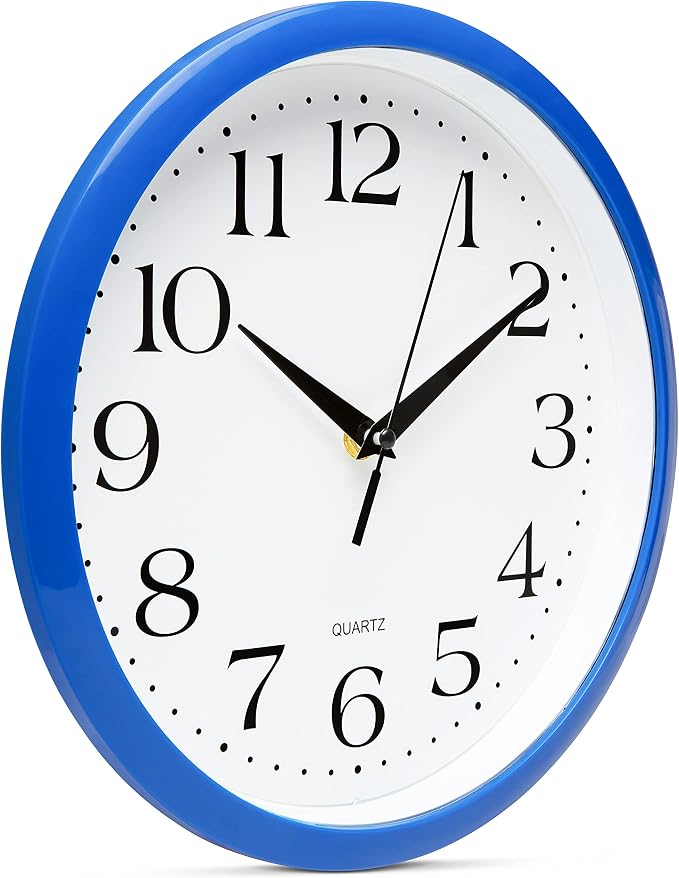 Bernhard Products 10 Inch Blue Quartz Analog Wall Clock - Image 5