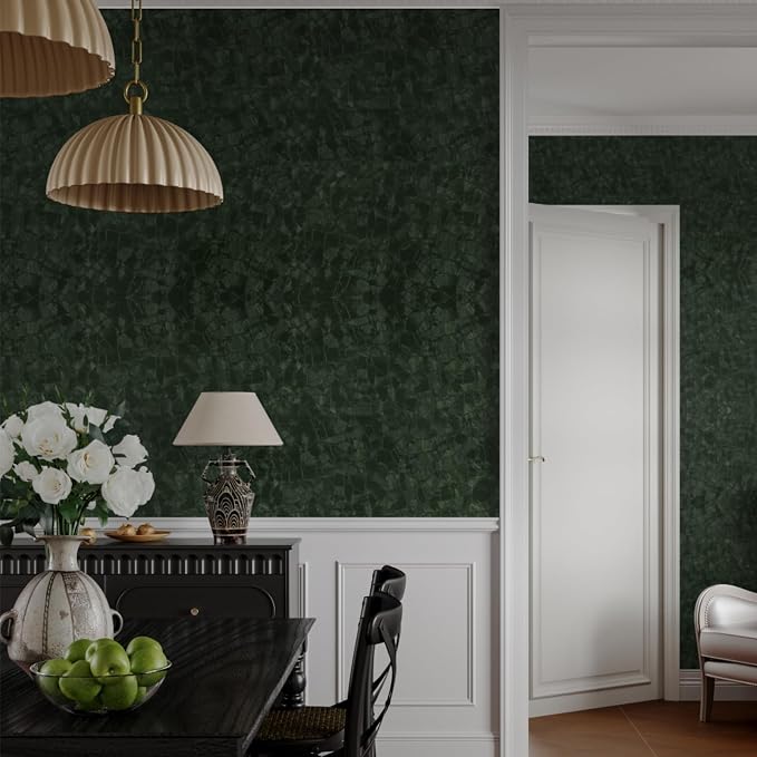 Abyssaly Dark Green Peel and Stick Wallpaper - Image 6