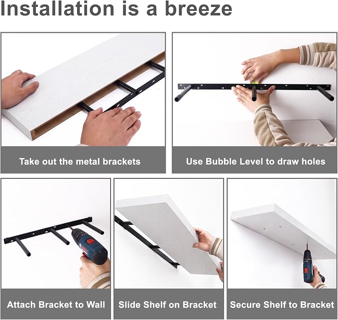 Fixwal Floating Shelves for Wall, Bathroom and Kitchen, for Storage, Room Decor - Image 7