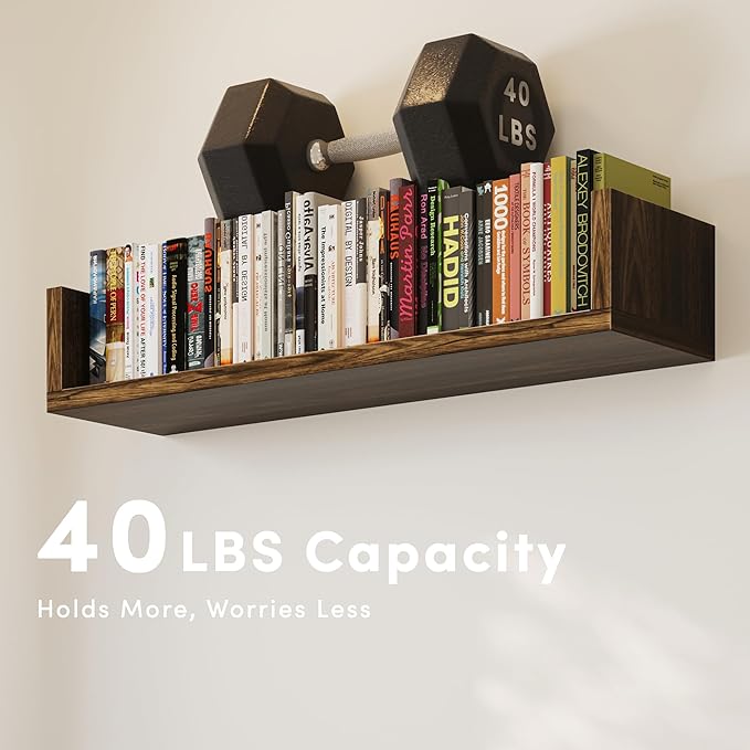 Wall Bookshelf, U Shaped Floating Bookshelf, Hanging Bookshelves - Image 4