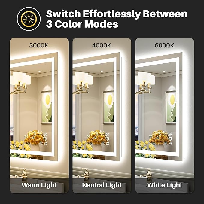 Briivue 28x32 Inch LED Bathroom Mirror - Image 4