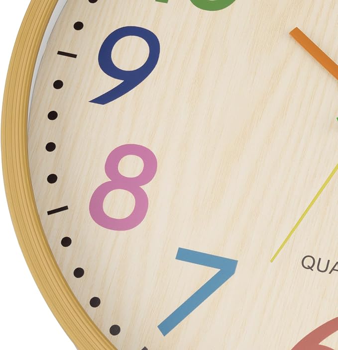 Foxtop 14 Inch Kids Wall Clock Silent Non-Ticking Battery Operated Colorful - Image 7