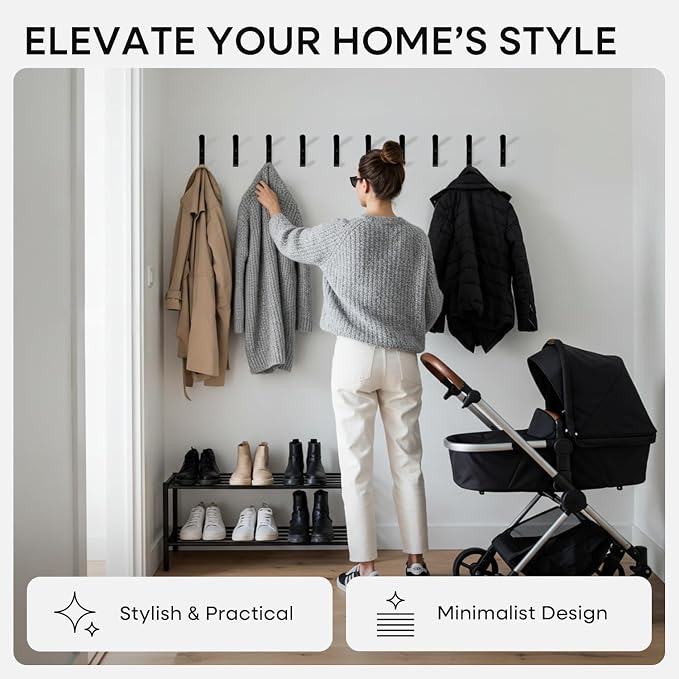 Homeforia Wall Coat Hook Rack - Image 2