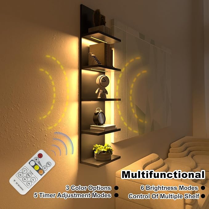 Homaterial 5 Tier Wall Shelf Unit, Wall Mount, Floating Column Home Decor - Image 3