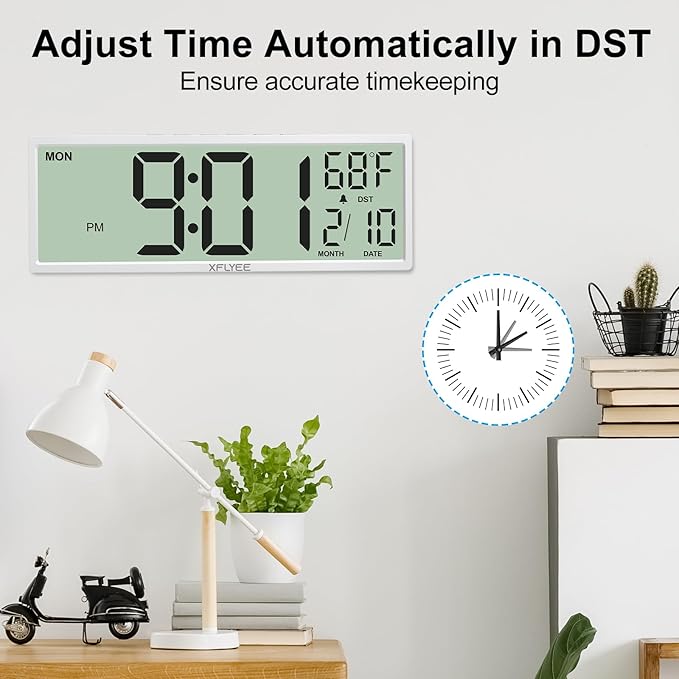 14.5'' Large Digital Wall Clock Battery Operated - Image 5