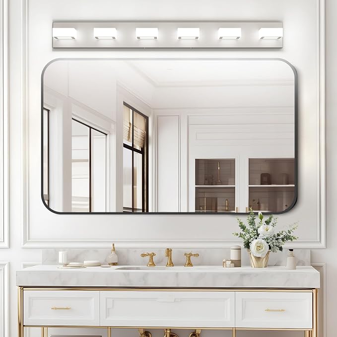 Ralbay Brushed Nickel Bathroom Vanity Light Metal Acrylic Modern LED Bathroom - Image 3