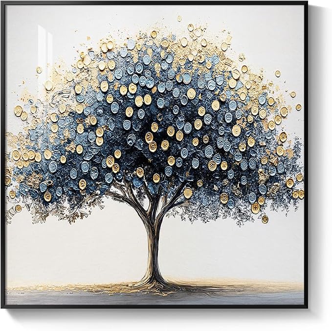Framed Square Tree of Life Wall Art, Minimalist Elegant Luxury Abstract Tree - Image 8