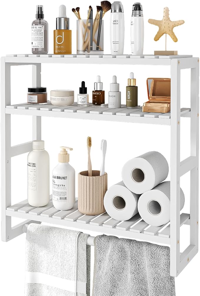 Galood Over The Toilet Storage Bathroom Shelves Wall Mounted 3 Tier Space Saver by Galood