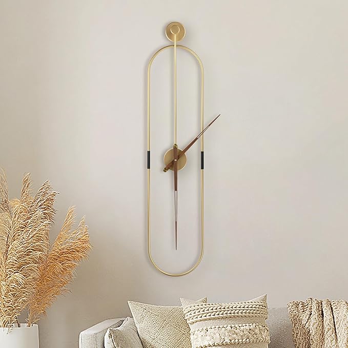 DRELIFAM Modern Oval Wall Clock Large Wall Clock by DRELIFAM