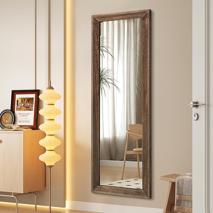 AAZZKANG Hanging Mirror Full Length Vintage Large Mirrors Wooden Framed 58"x20" - Image 4
