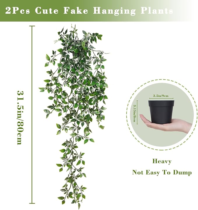 BLEUM CADE Fake Hanging Plants, Faux Mandala Vines Hanging Plant Greenery - Image 6