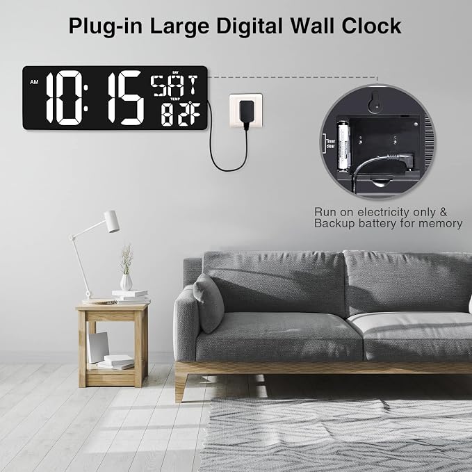 XREXS Large Digital Wall Clock - Image 7