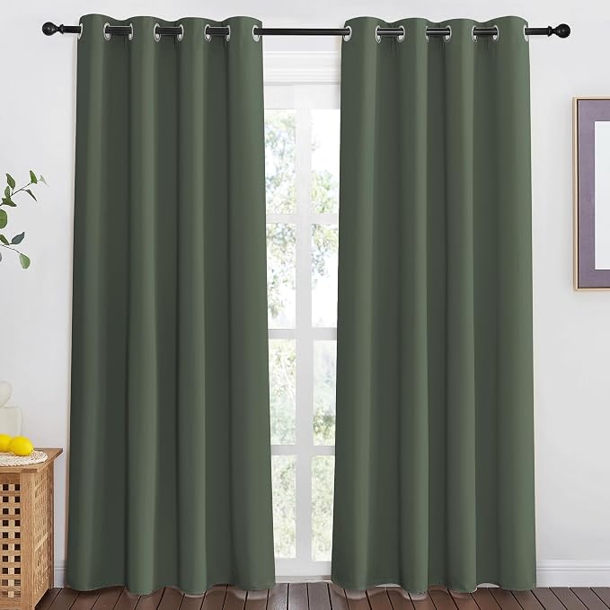 NICETOWN Blackout Curtain Window Treatment Thermal Curtain Solid Grommet Room - Image 2