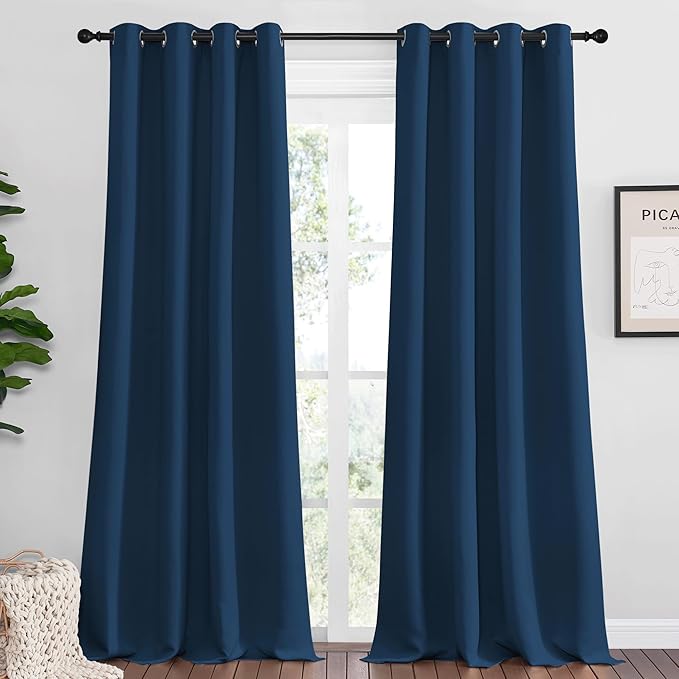 NICETOWN Moroccan Blue Blackout Curtains 102" Long by NICETOWN