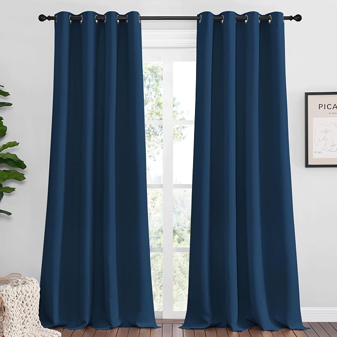 NICETOWN Moroccan Blue Blackout Curtains 120" Long by NICETOWN