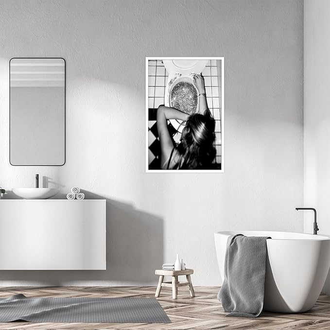 Liyark Funny Bathroom Wall Art Black and White posters Bar Disco Party prints - Image 3
