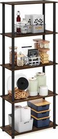 Furinno Turn-N-Tube Storage Shelves, 5-Tier Book Shelf, Corner Shelf, Toolless by Furinno-FitsYourSpaceFitsYourBudget
