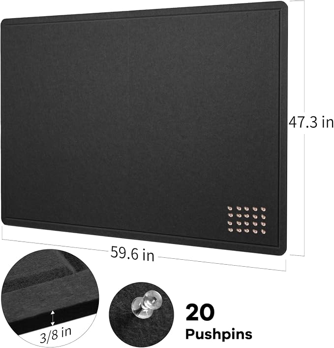 Lightomorrow Large Bulletin Board, 60 x 48 inches Decorative Felt Pinboard - Image 4
